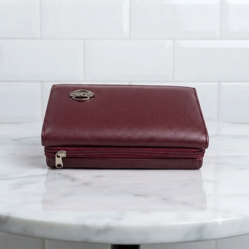 Ladies PU Leather Hand clutch Double Flap Magnetic Closure