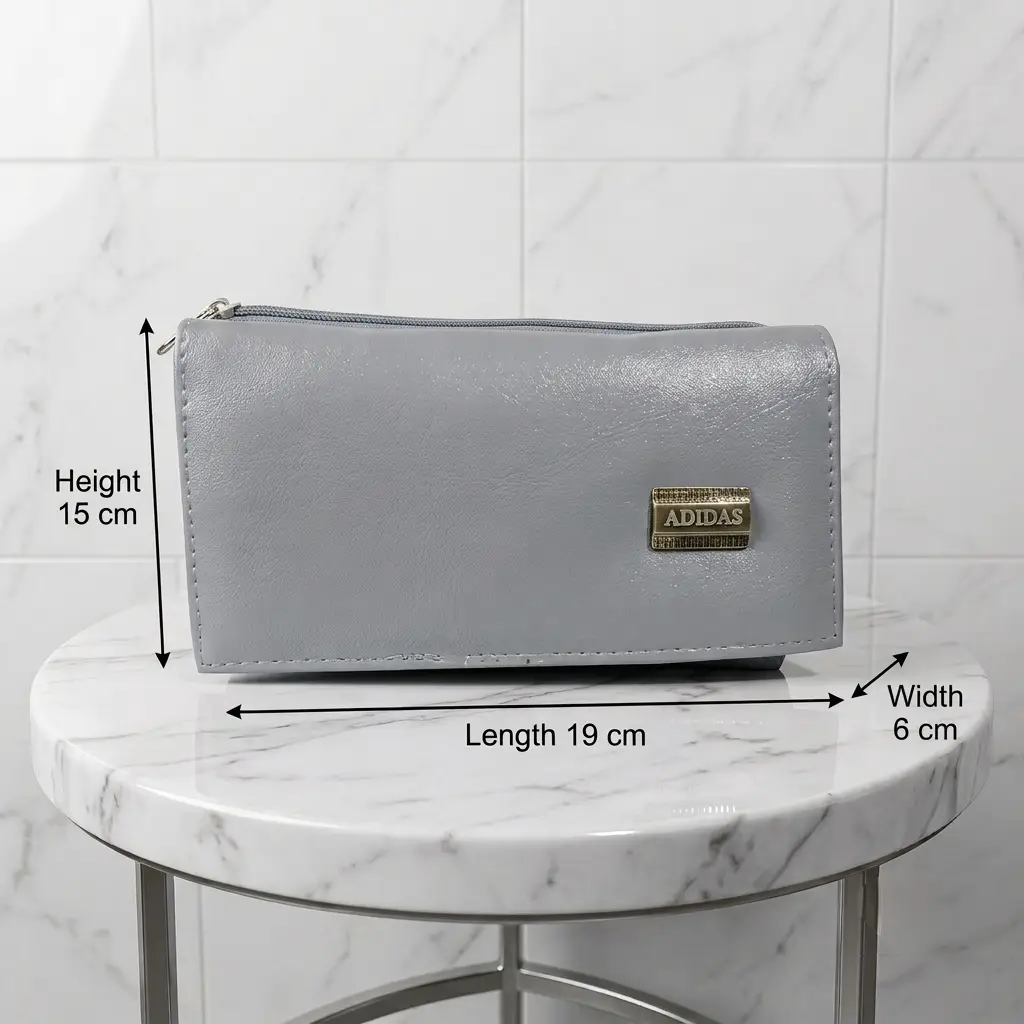 Ladies PU Leather Hand clutch Double Flap Magnetic Closure