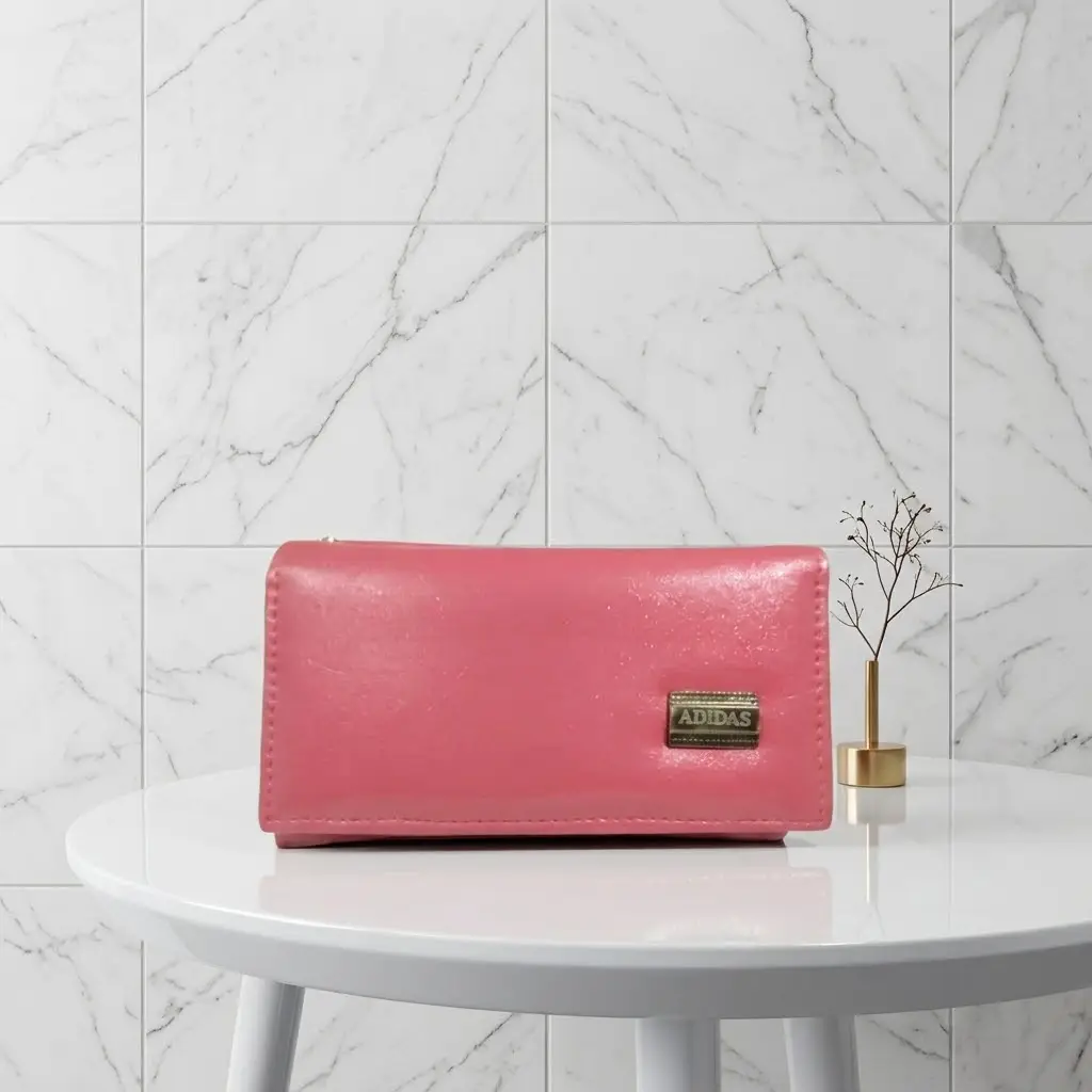 Ladies PU Leather Hand clutch Double Flap Magnetic Closure