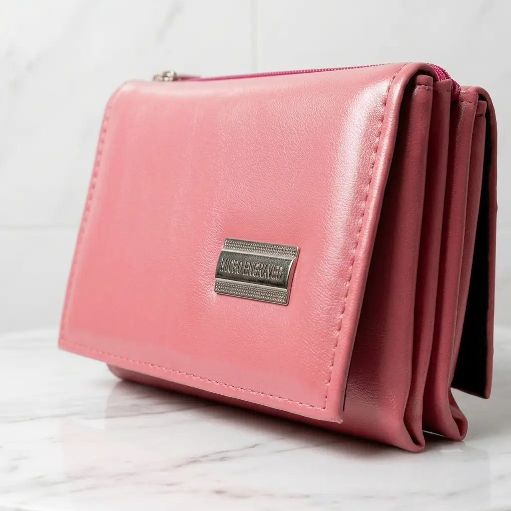 Ladies PU Leather Hand clutch Double Flap Magnetic Closure