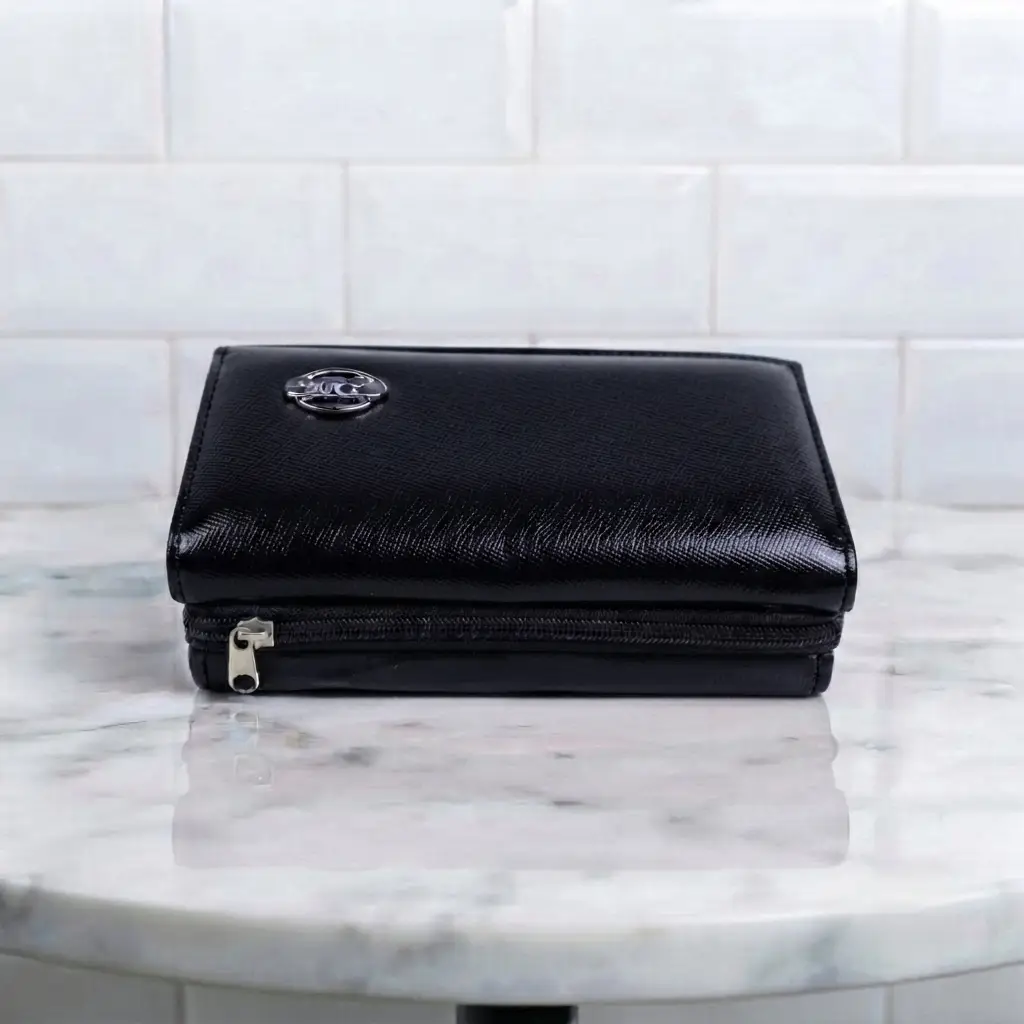 Ladies PU Leather Hand clutch Double Flap Magnetic Closure