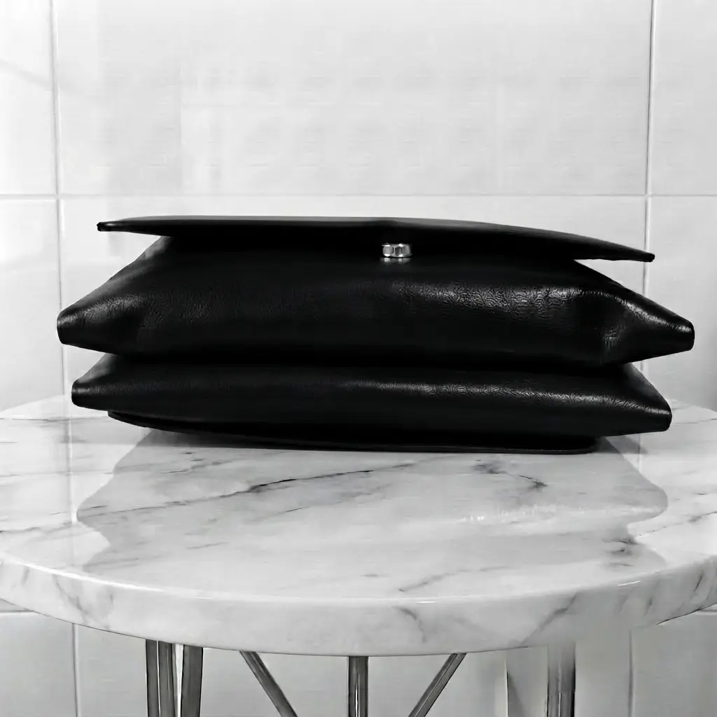 Ladies PU Leather Hand clutch Double Flap Magnetic Closure