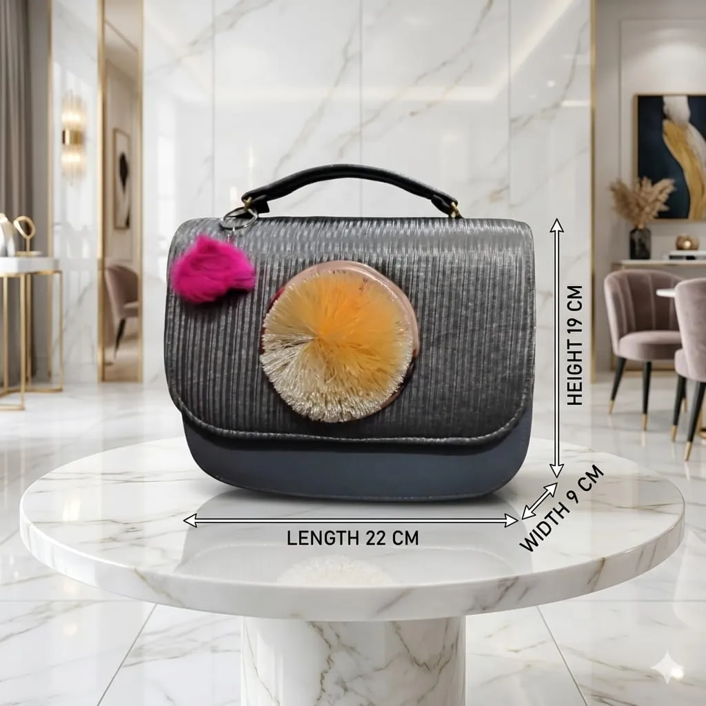 Women's PU Leather Textured Shoulder Bag With Long Strap