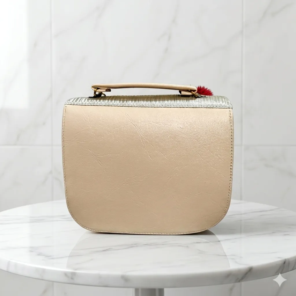 Golden Pearl Luxe Shoulder Bag With Long Strap