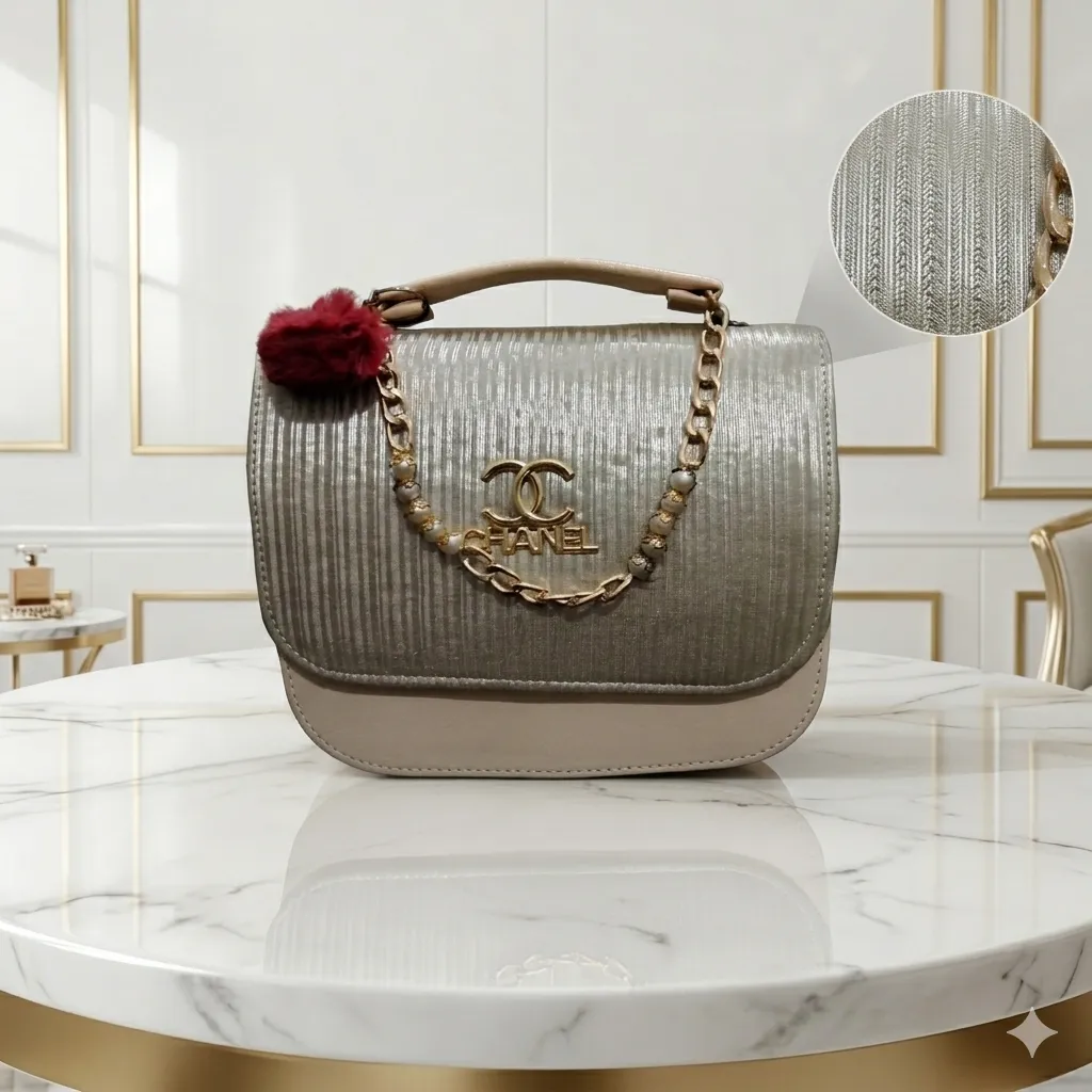 Golden Pearl Luxe Shoulder Bag With Long Strap
