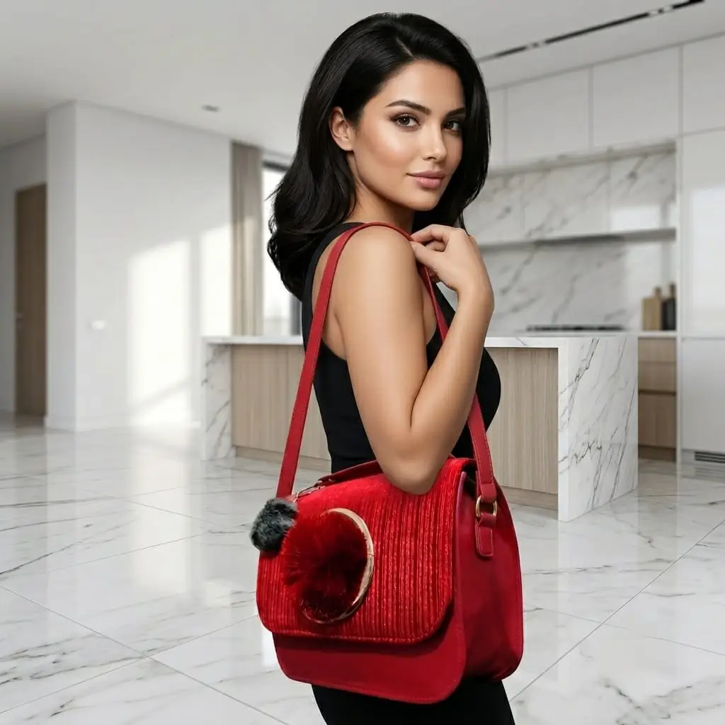 Queen Aura Elegant Texture Hand & Shoulder Bag-Long Strap