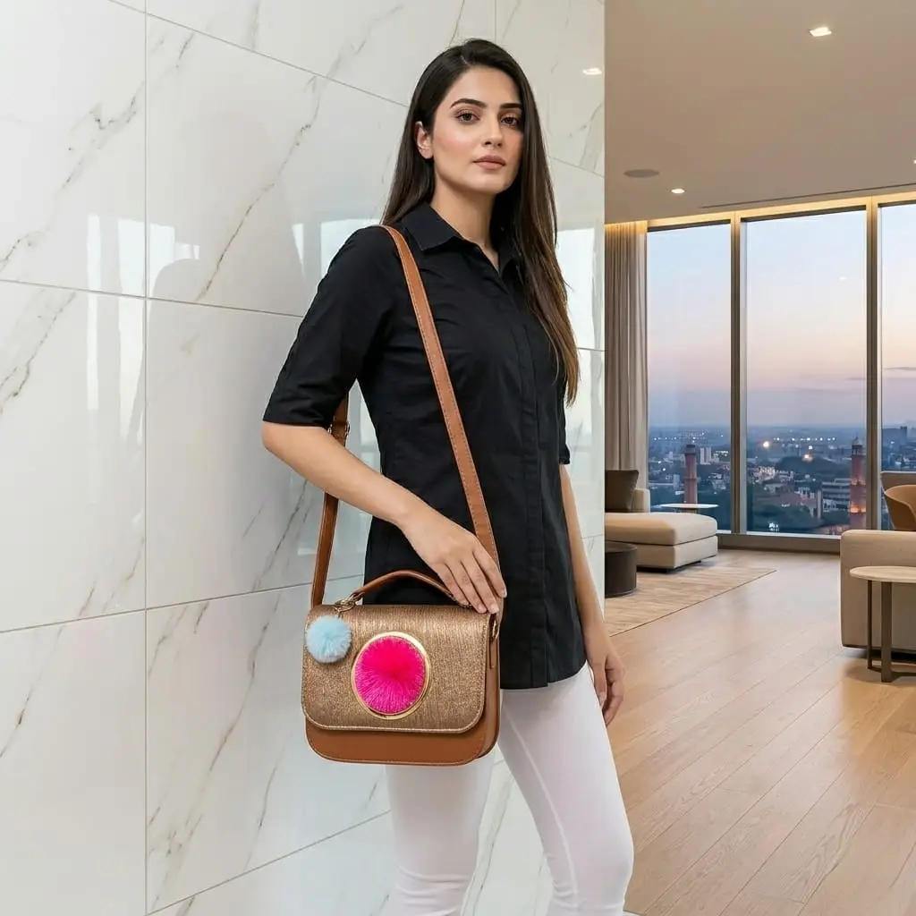 Queen Aura Elegant Texture Hand & Shoulder Bag-Long Strap