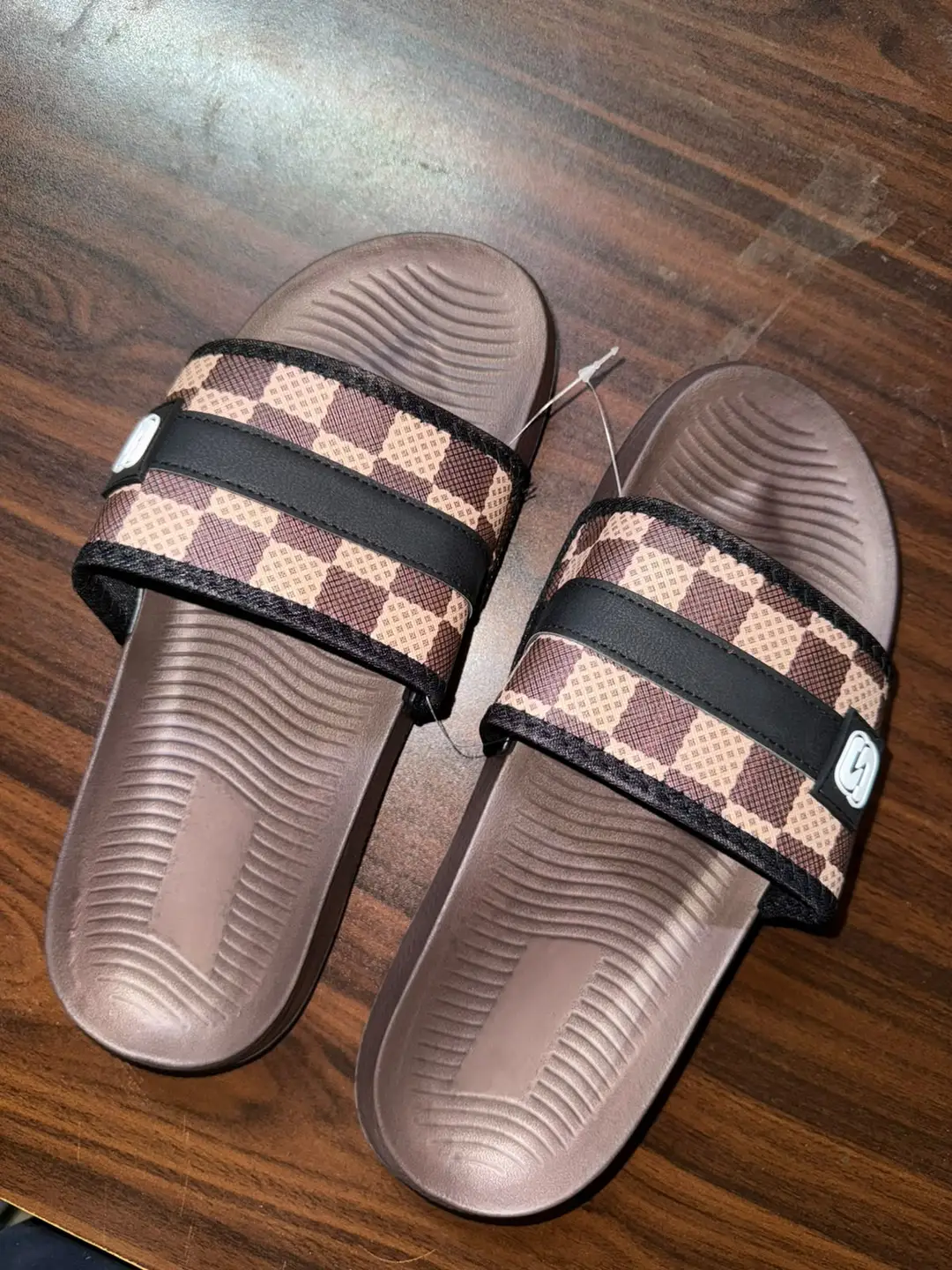 Men's Checkboard  Fancy Slide Slippers