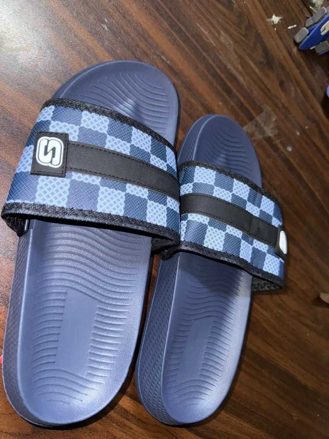 Men's Checkboard  Fancy Slide Slippers