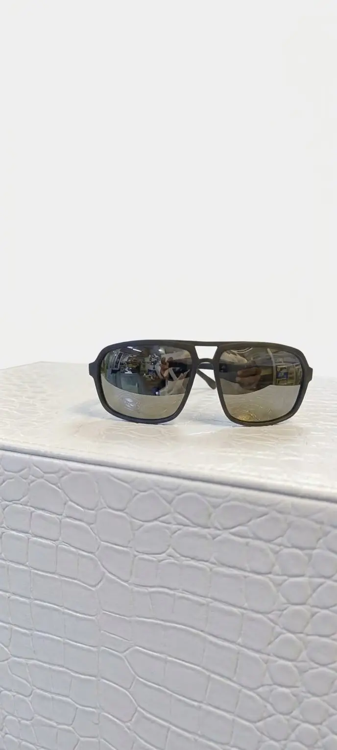 Unisex Stylish Matte Black Mirror Coated Sunglasses
