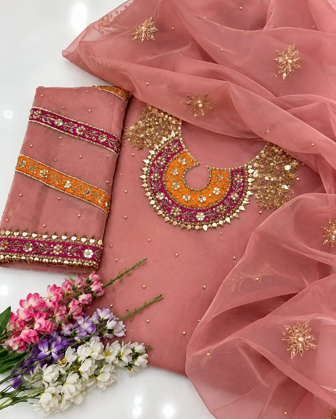 party dress 3Pcs Unstitched Plain Suit katan shirt & trouser