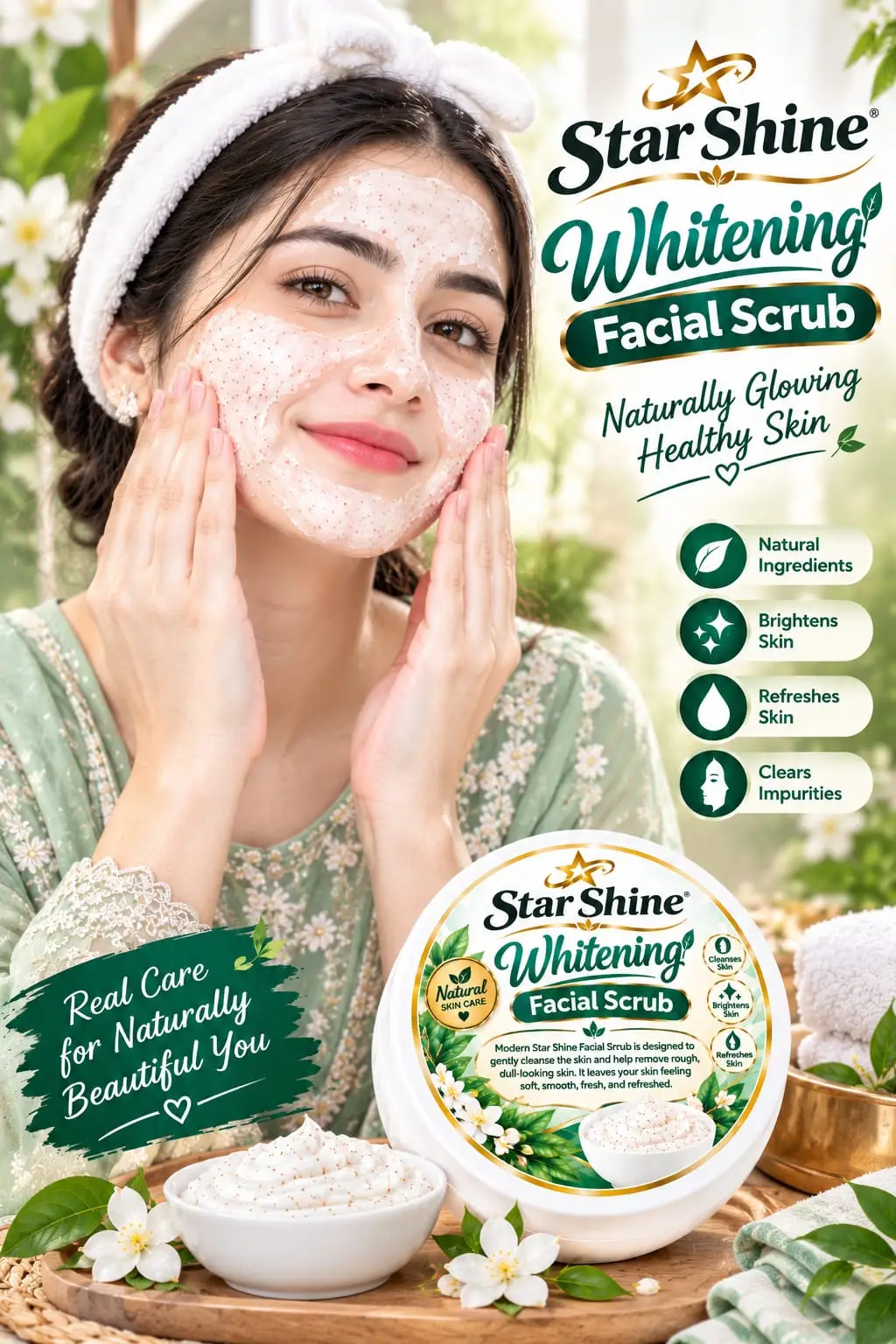 Whitening And Brightening Facial Scrub Removes Dirt