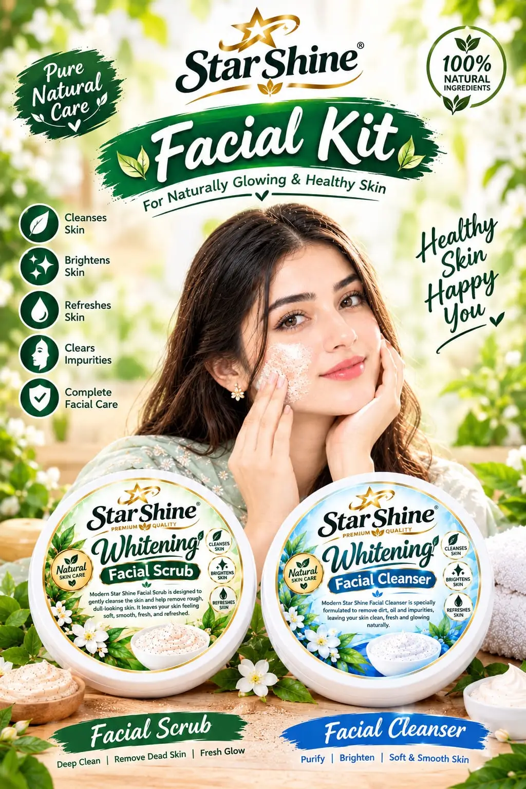 Facial Kit Whitening And Brightening , remove dirt