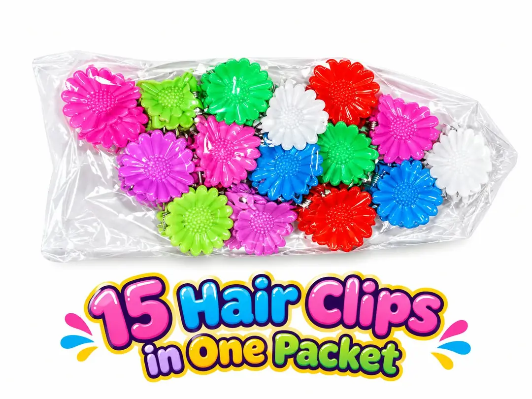 15 Pcs Girl's Colorful Hair Clips For Styling And Fun Play