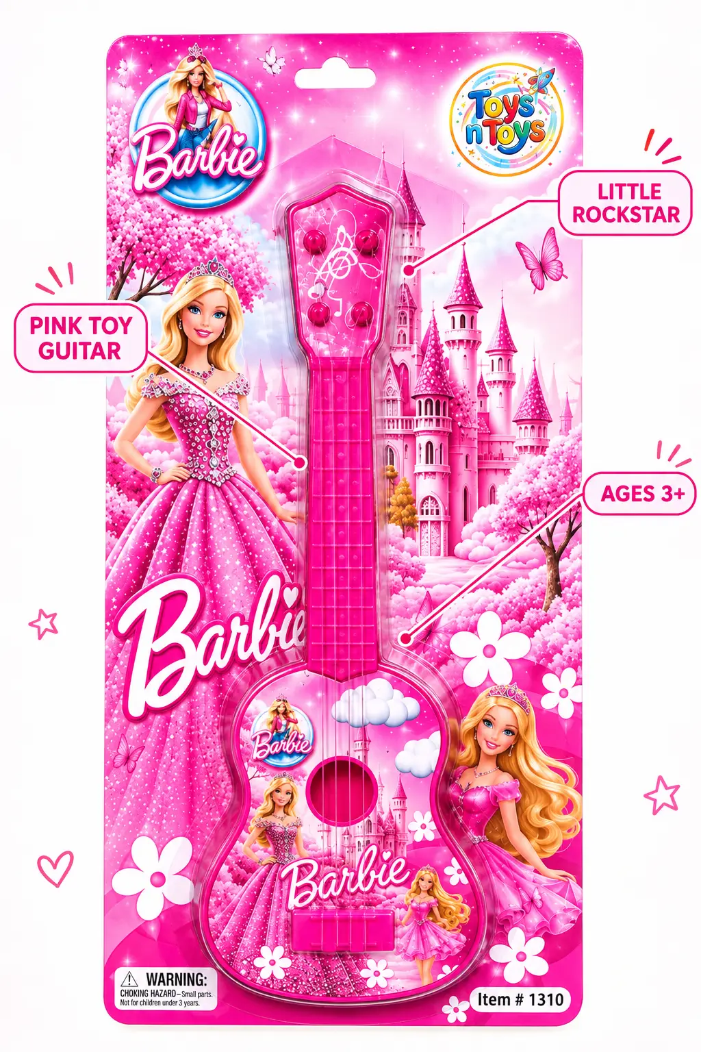 Girl's Pink Barbie Plastic Musical Toy
