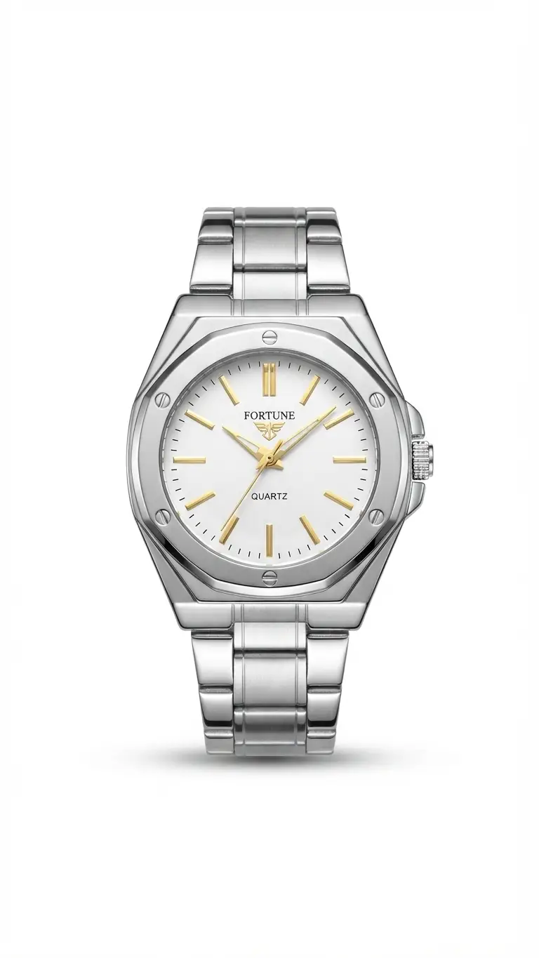 Men's Stainless Steel Quartz Watch 24mm Multicolor Strap