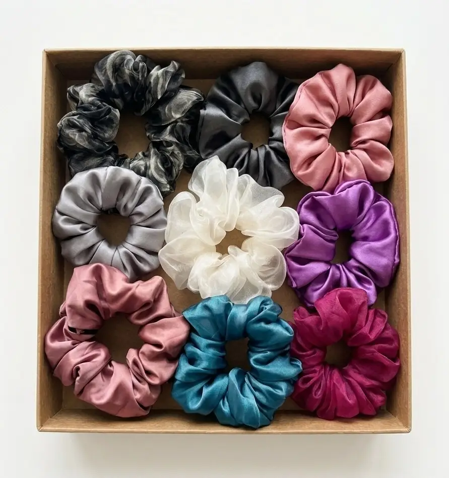 Medium Length Hair Scrunchies Pack Of 10