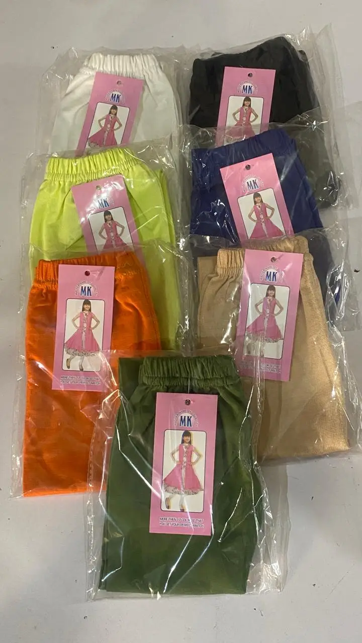 6 Pcs Girl's Stitched Jersey Plain Leggings