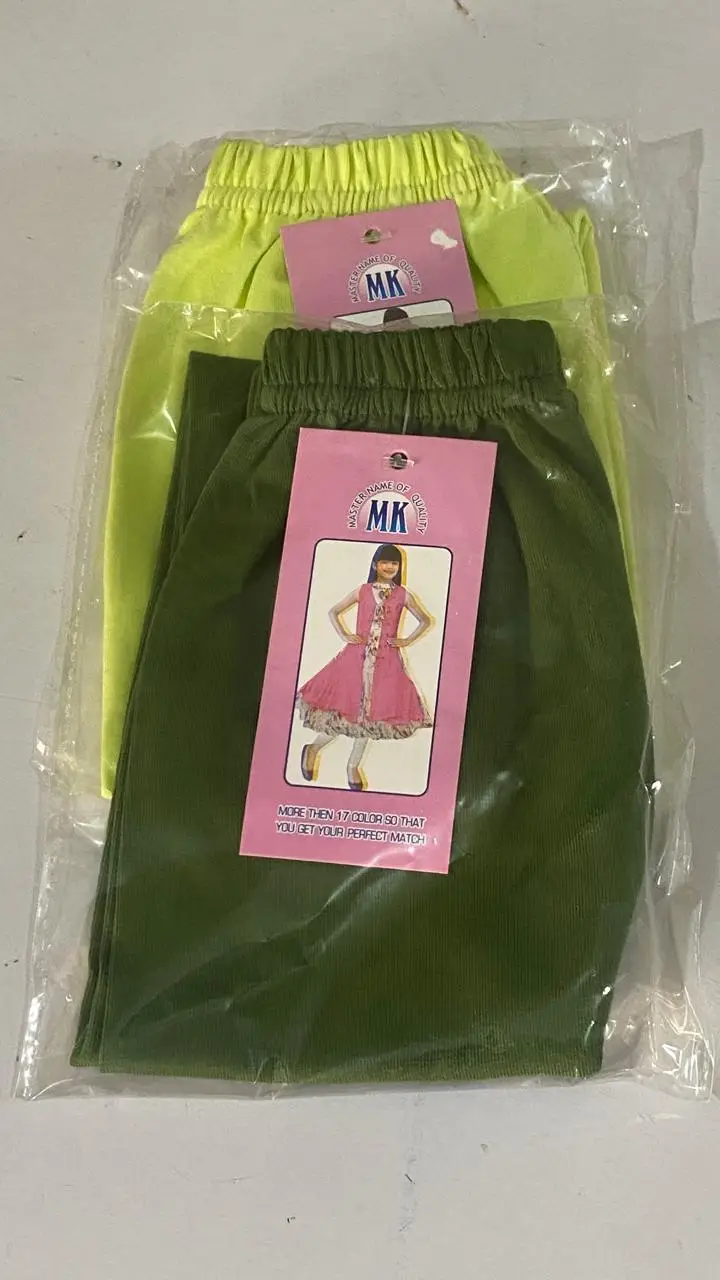 6 Pcs Girl's Stitched Jersey Plain Leggings
