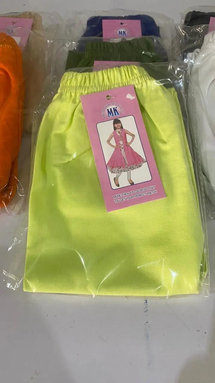 6 Pcs Girl's Stitched Jersey Plain Leggings