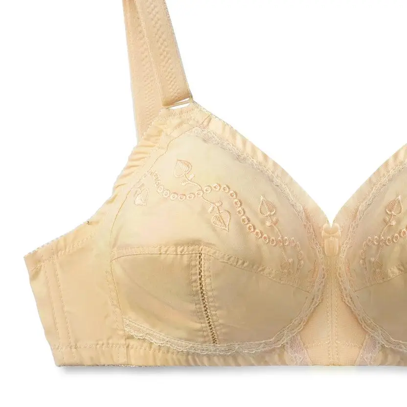 Cotton Embroidered Comfortable And Breathable Full Cup Bra