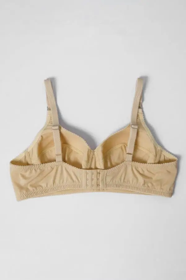Beige Cotton Full Cup Bra Non-Padded