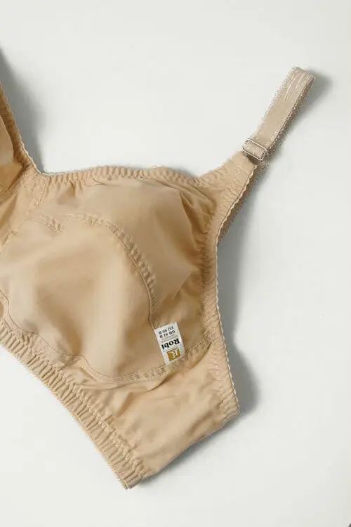 Beige Cotton Full Cup Bra Non-Padded
