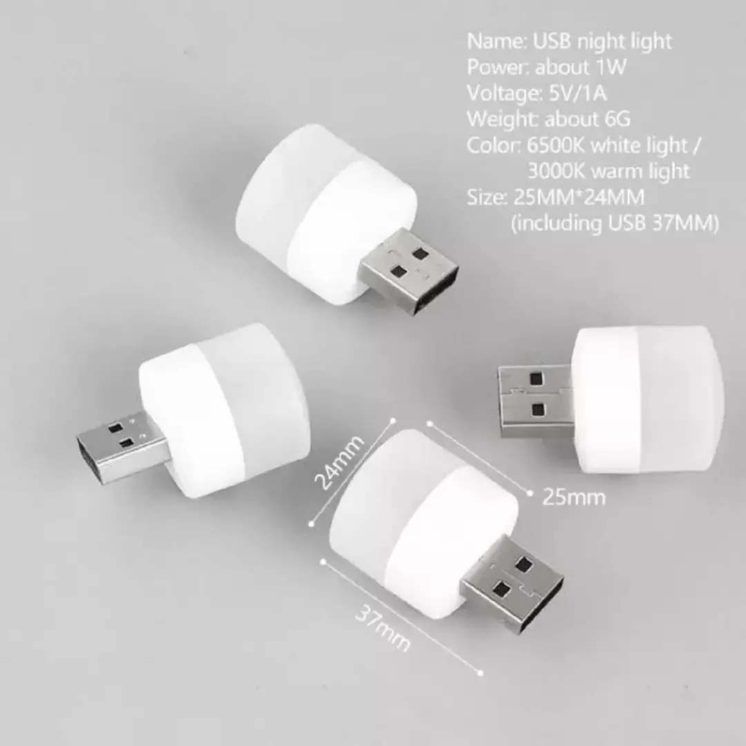 2 Pcs Mini USB Night Light | Indoor & Outdoor Camping Light