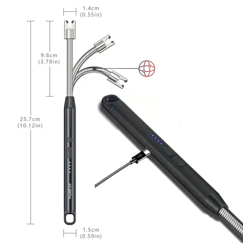 Rechargeable 360° Arc Lighter with LED Portable Electric Lighter