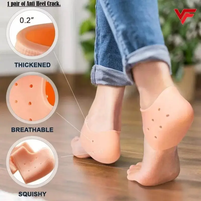 Silicone Heel Pads for Pain Relief & Anti Crack Heel