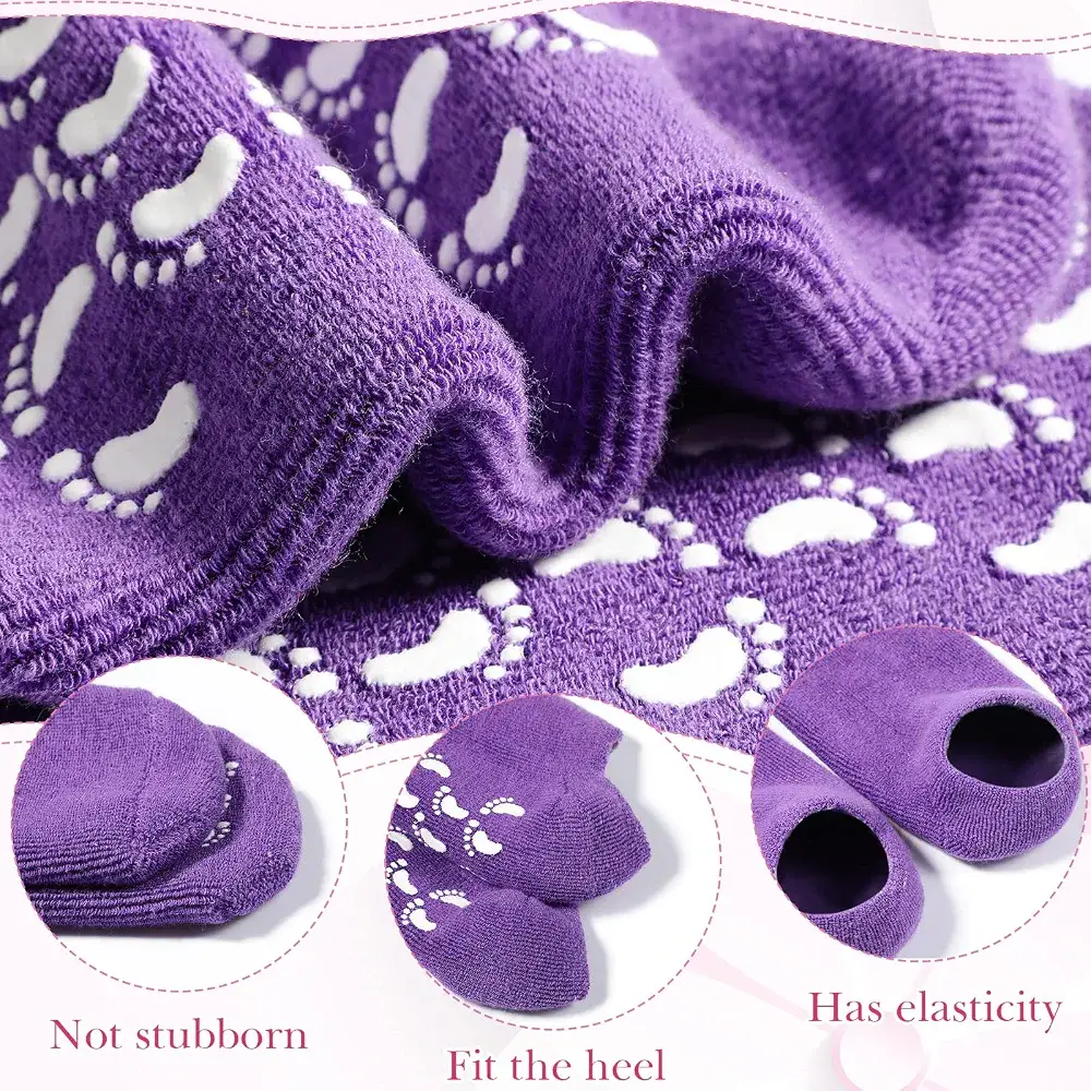 Terry Cloth Non-Skid & Silicone Gel Moisturizing Socks (Random Color)