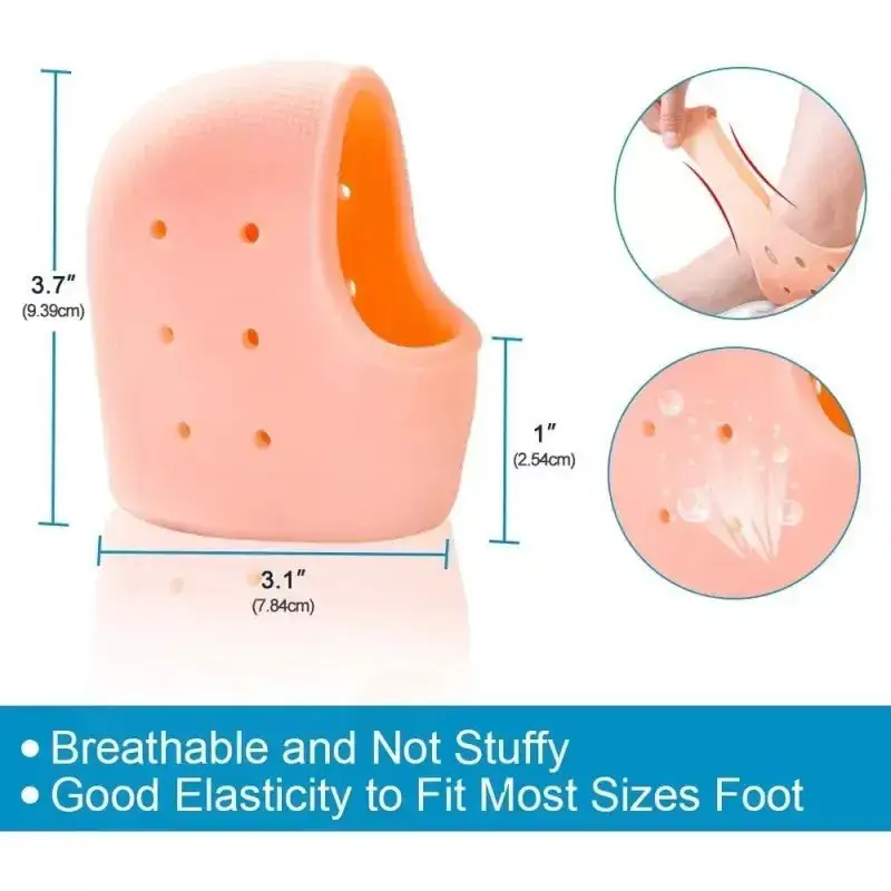 2 Pair Silicone Gel Heel Pads for Pain Relief Anti Crack