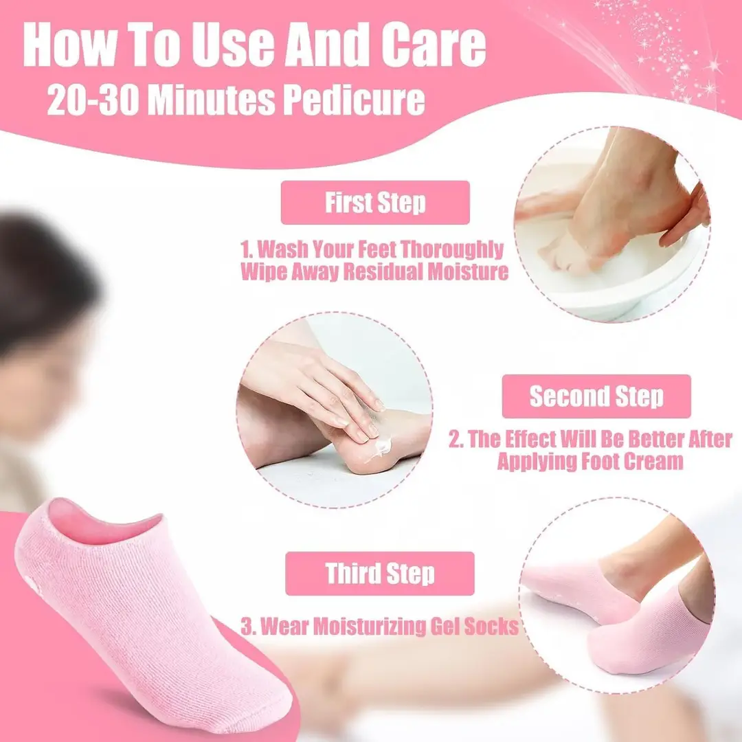 Moisturizing Silicone Spa Gel Heels Socks for Cracked Feet