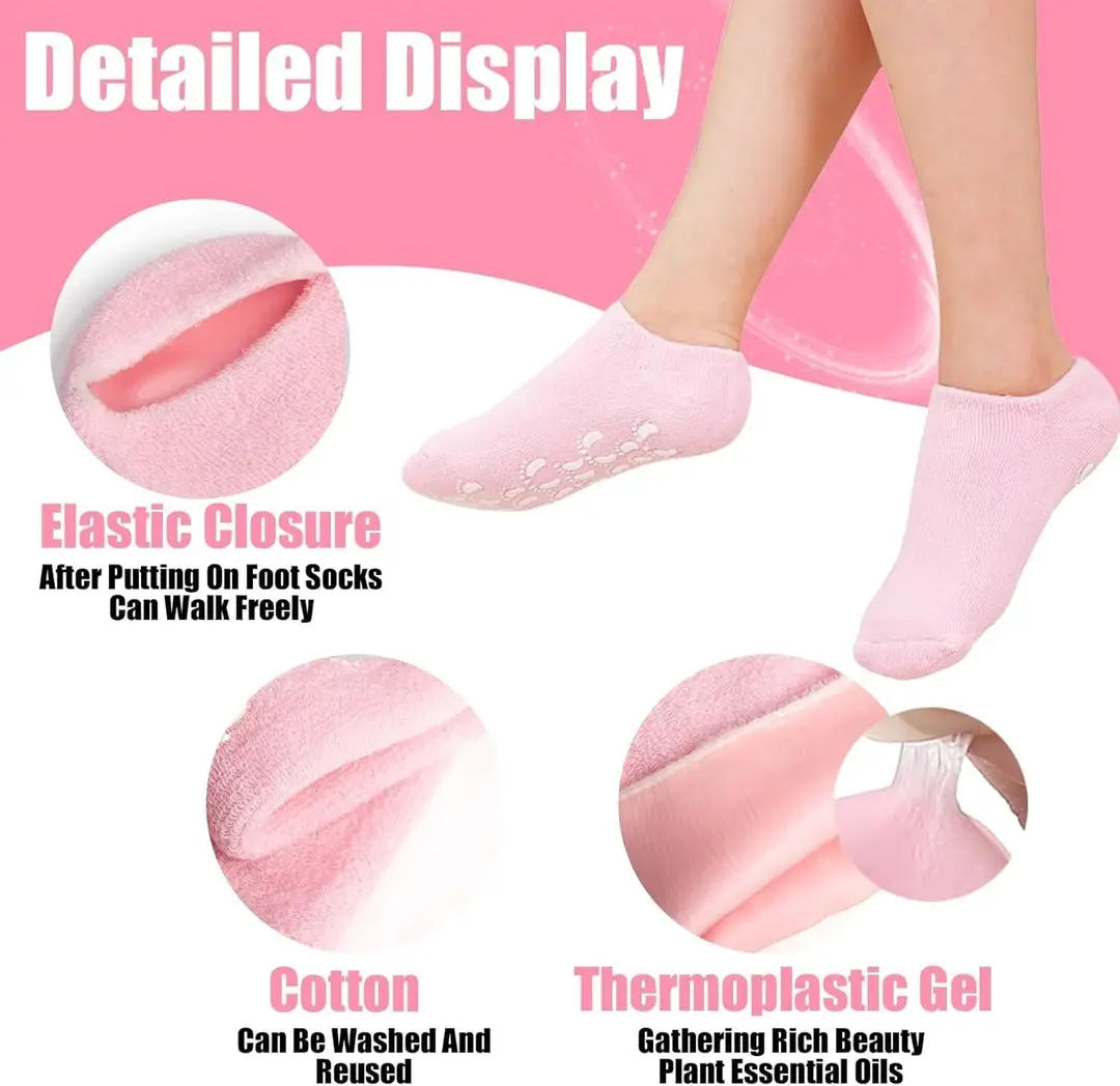 Moisturizing Silicone Spa Gel Heels Socks for Cracked Feet