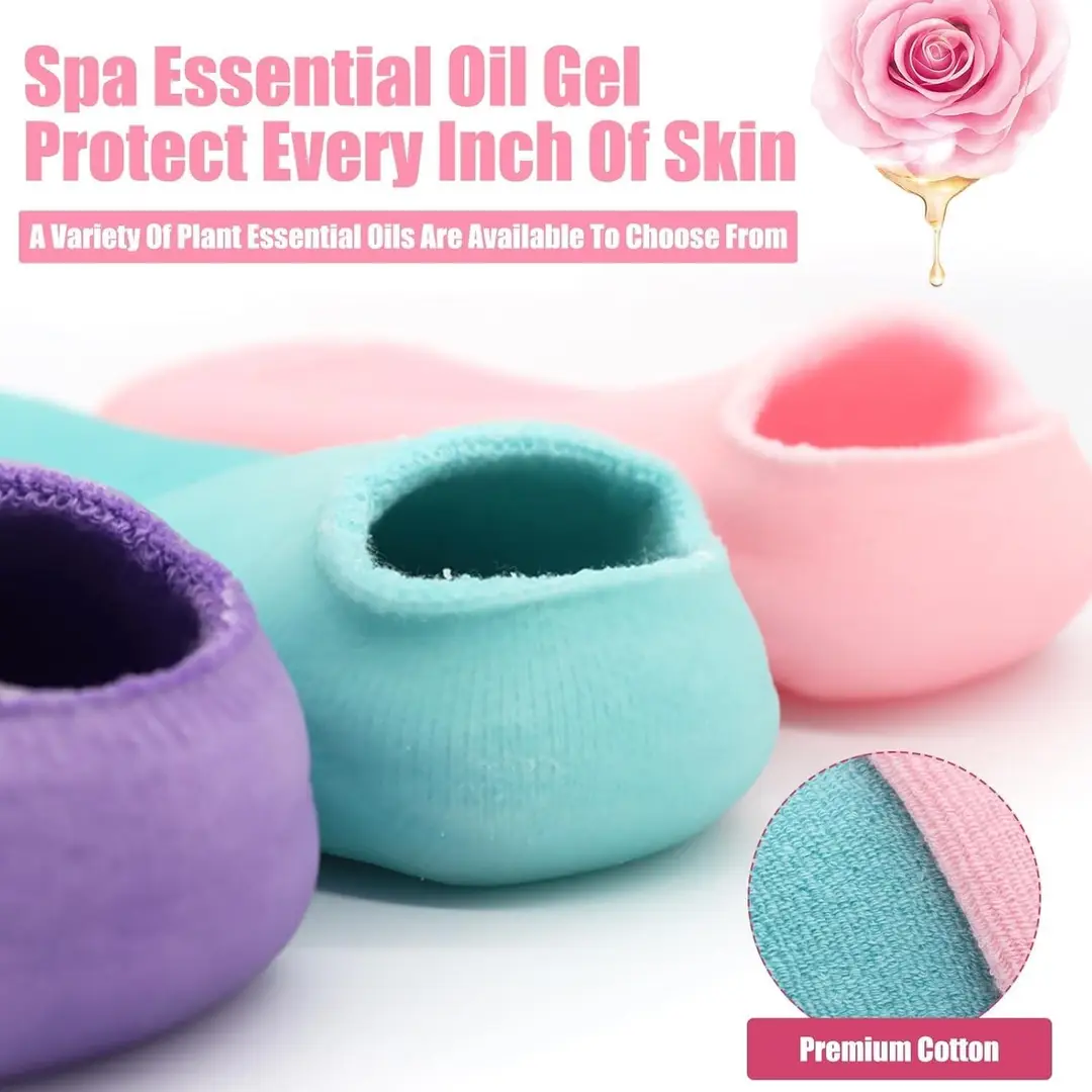Moisturizing Silicone Spa Gel Heels Socks for Cracked Feet