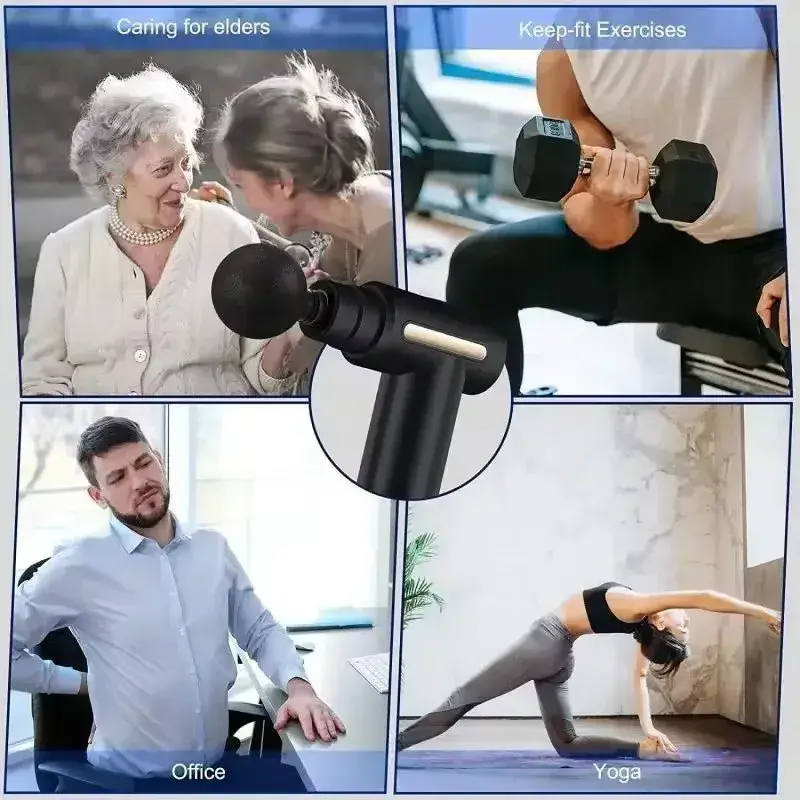 Rechargeable Metal Muscle Massager Gun with 6 Speeds