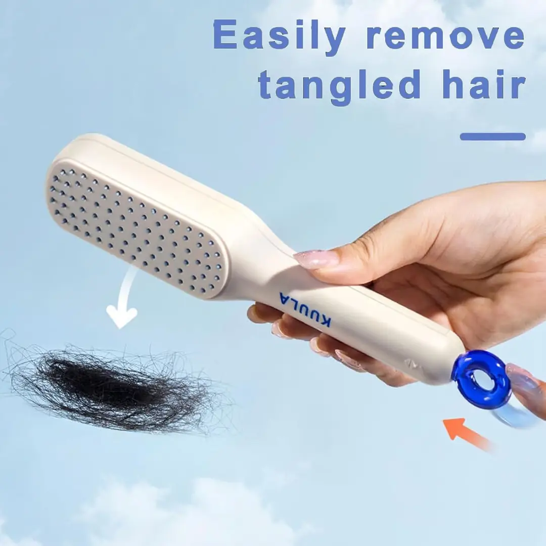 Self Cleaning Hair Brush, Hair Brushes for women Easy-to-Clean