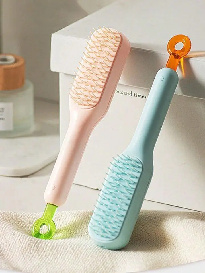 Self Cleaning Hair Brush, Hair Brushes for women Easy-to-Clean