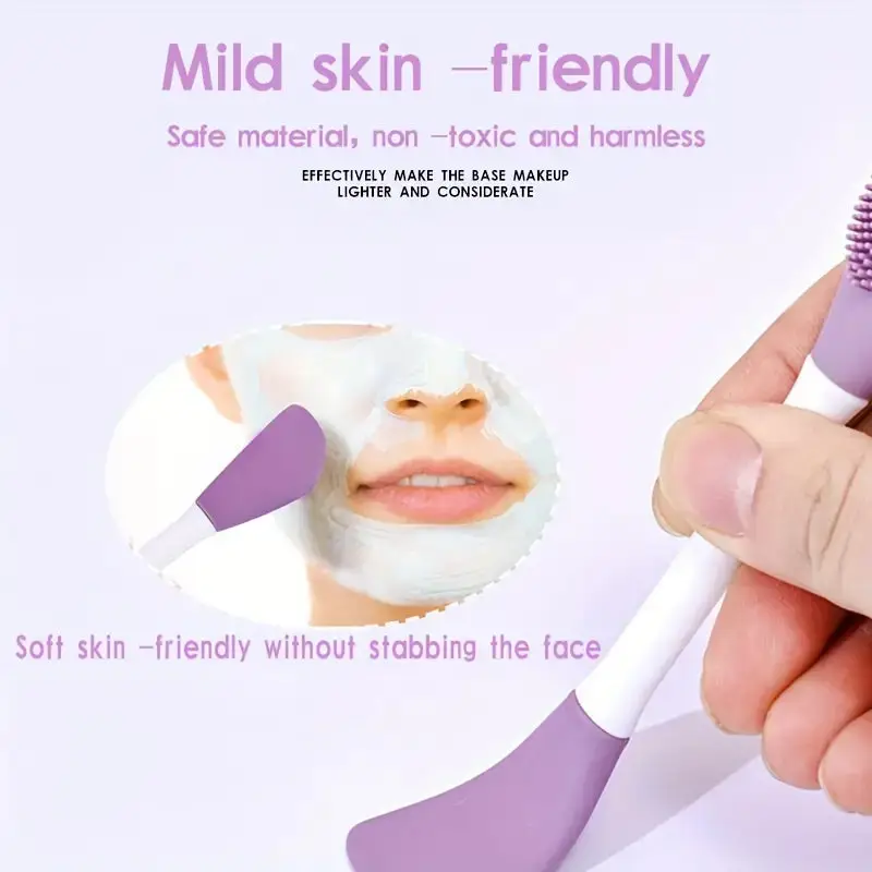 2 Pcs Silicone Double Head Face Cleaner Brush