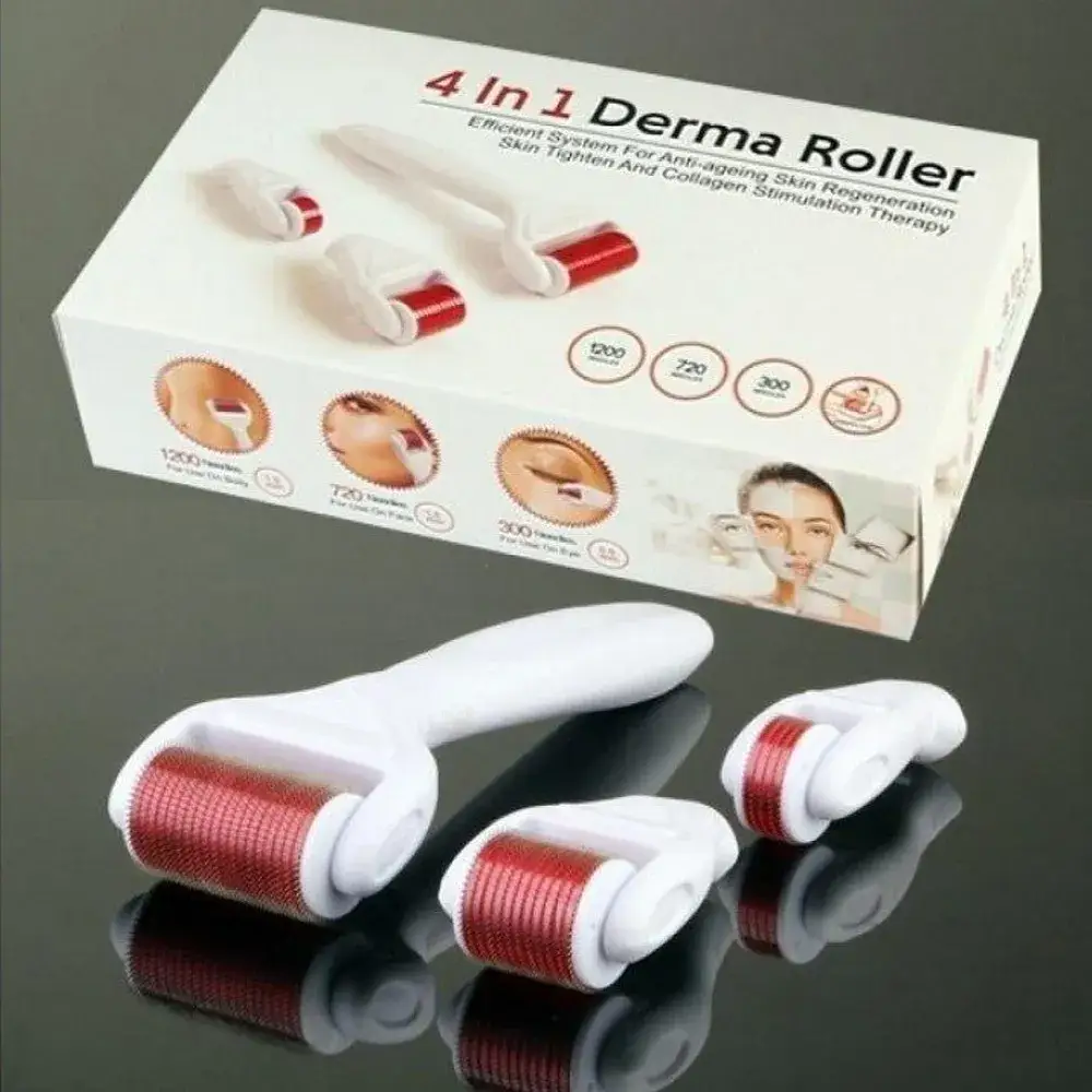 4 in 1 Derma Roller for Skin & Hair Therapy | Personal Grooming Facial Derma Roller