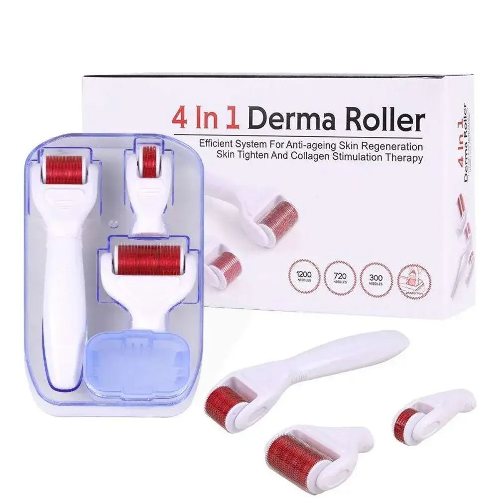 4 in 1 Derma Roller for Skin & Hair Therapy | Personal Grooming Facial Derma Roller