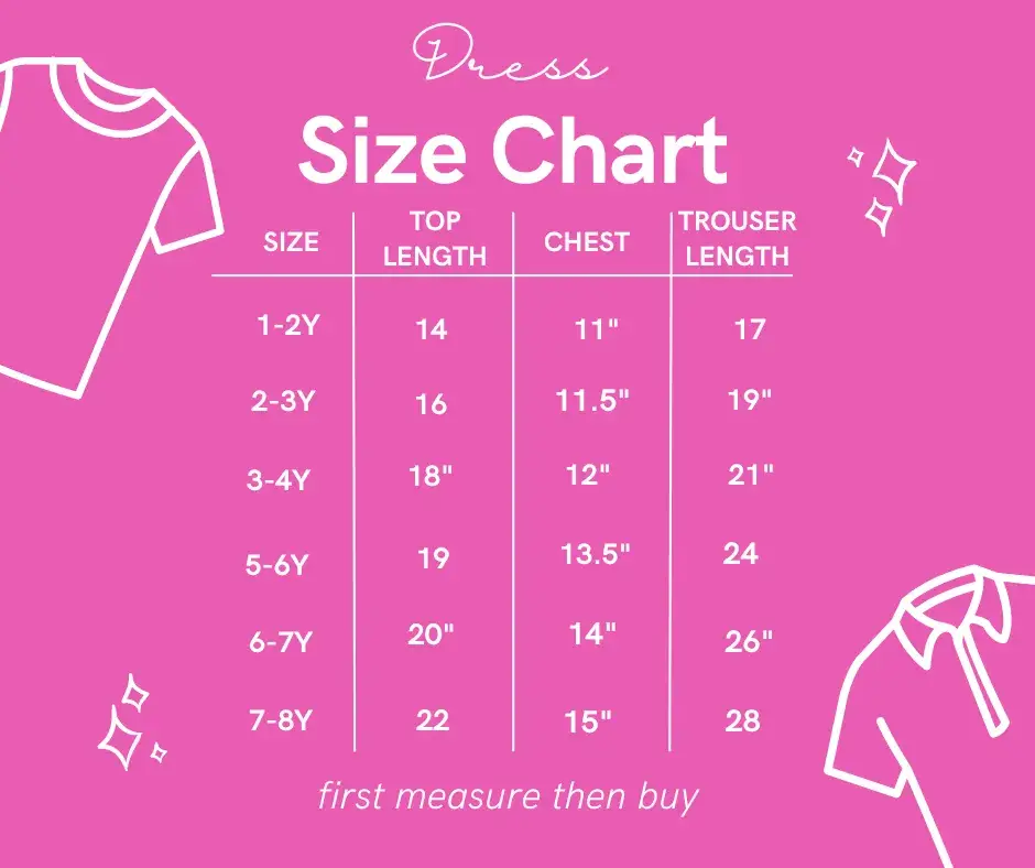 3 Pcs Girl's Cotton Plain Frock And Trouser Set