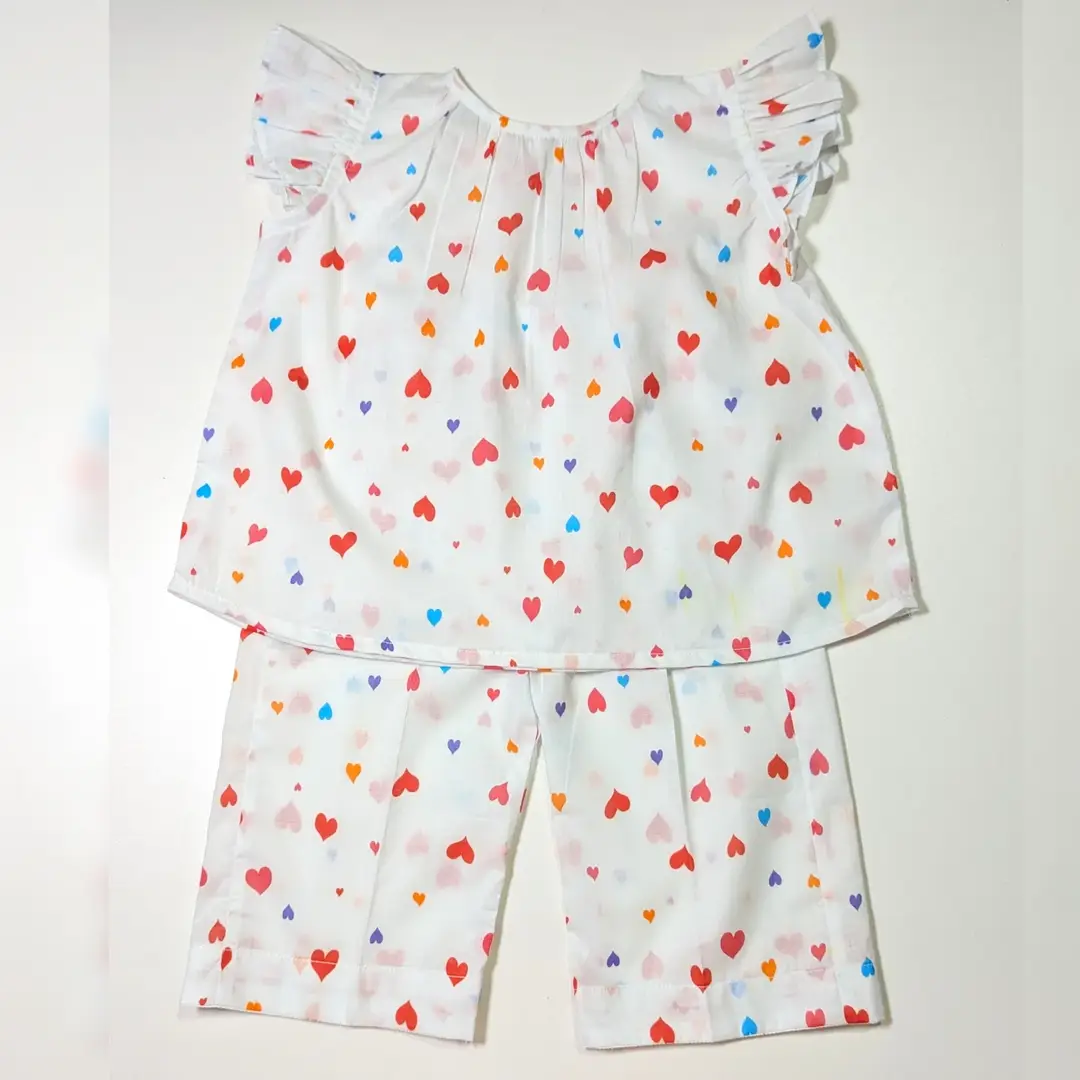 2 Pcs Girl's Printed Lawn Top with Trouser