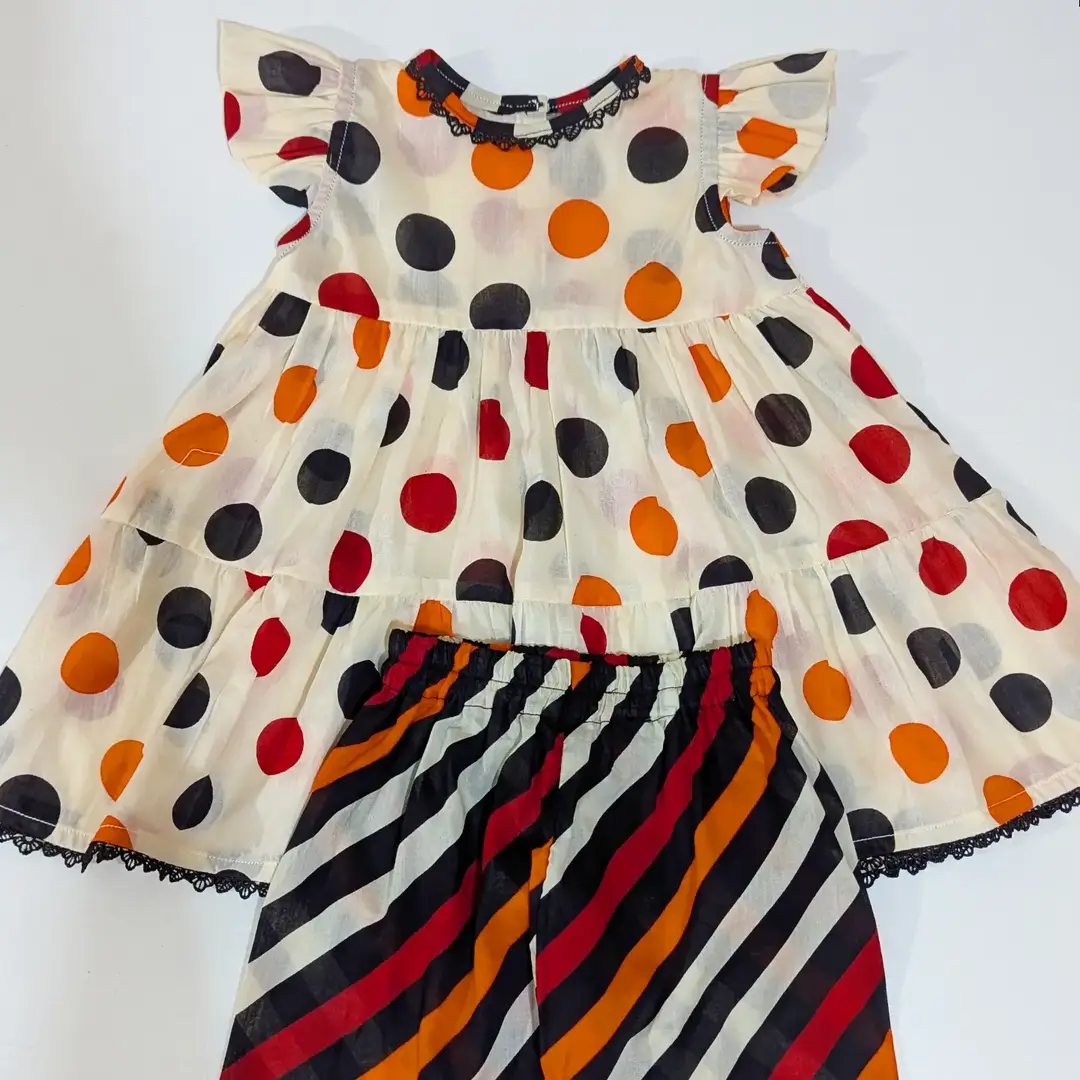2 Pcs Baby Girl's Lawn Printed Frock and Shorts