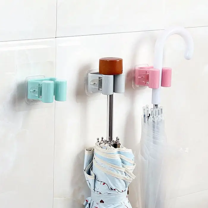 3 Pcs Wall Mounted Mop Organizer Holder | Mop Broom Holder