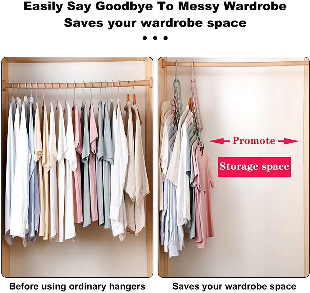 9 Hole Magic Rotating Hanger | Smart Cloth Organizer