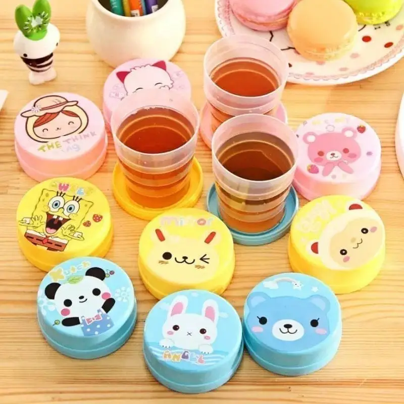 1 Pc Folding Magic Water Cup, Kids Cartoon Drinking Cup