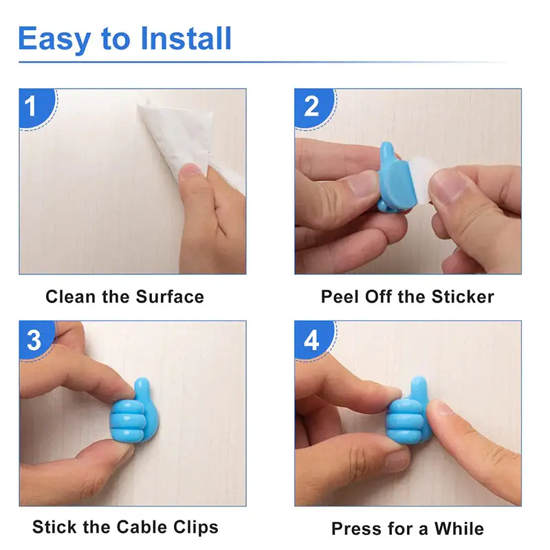 10 Pcs Silicone Thumb Hooks Wall Mount Hooks