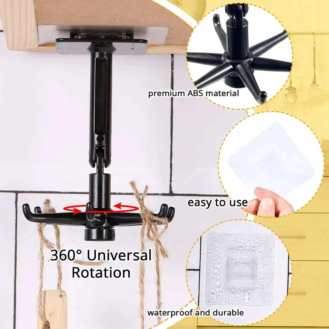 360 Degree Self-Adhesive Wall Mount Hook