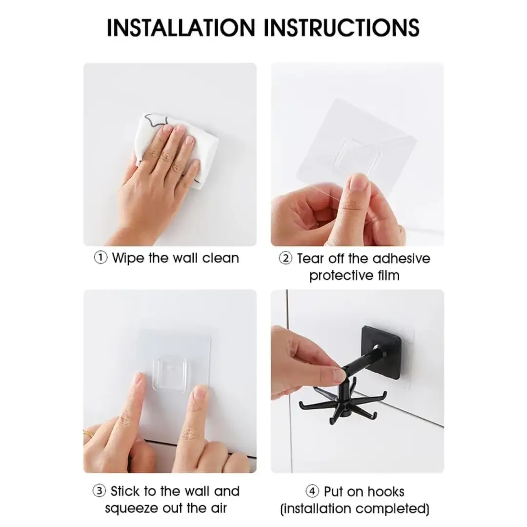 360 Degree Self-Adhesive Wall Mount Hook